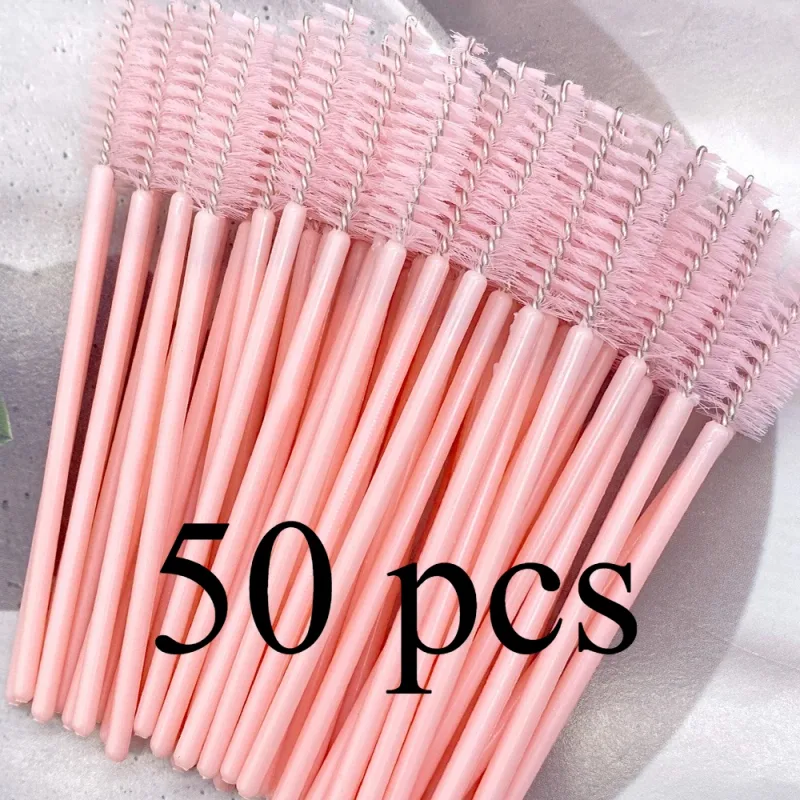 Zanse 50/500 pcs Eyelash Eyelash Brushes Eyelash Spoolies Mascara Wands Applicator for Eyelash Extension Makeup Tool