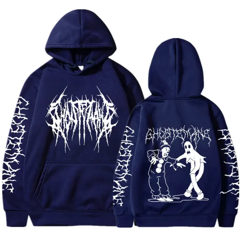 Ghostemane moletom com capuz estampa dupla face, moda masculina hip hop metal rock gótico oversized moletom agasalho streetwear — image 17