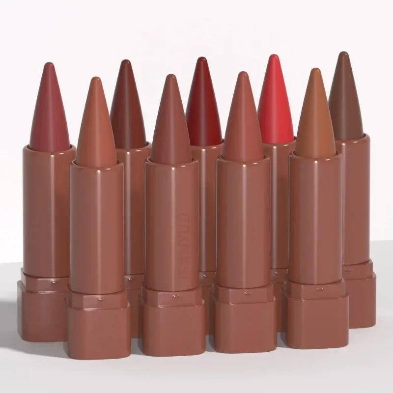Κραγιόν 9 χρωμάτων Gradient Lip Liner Ματ Μαύρο Καφέ Βελούδινο Κραγιόν Αδιάβροχο μη κολλώδες απόχρωση Lipliner Crayon Lip Makeup — image 7