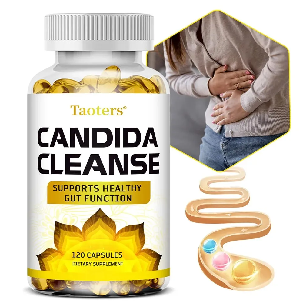 Candida Cleanse – Májtisztító méregtelenítő Támogatja a bélrendszer egészségét Tisztító vastagbél növelő energia 120 kapszula — image 1