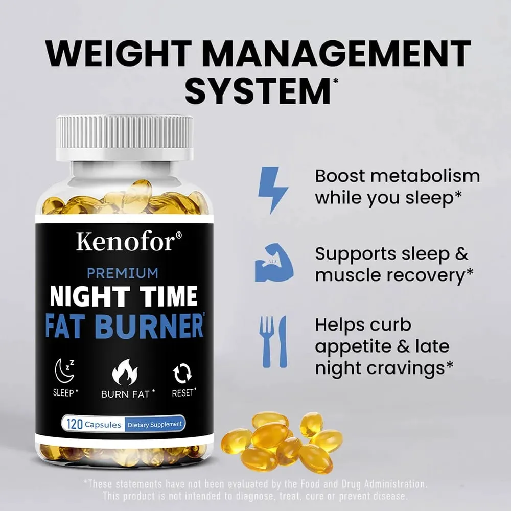 Nighttime Fat Burner Supplement - for Weight Loss Boost Metabolism Suppress Appetite Diet Healthy Weight Management — image 2