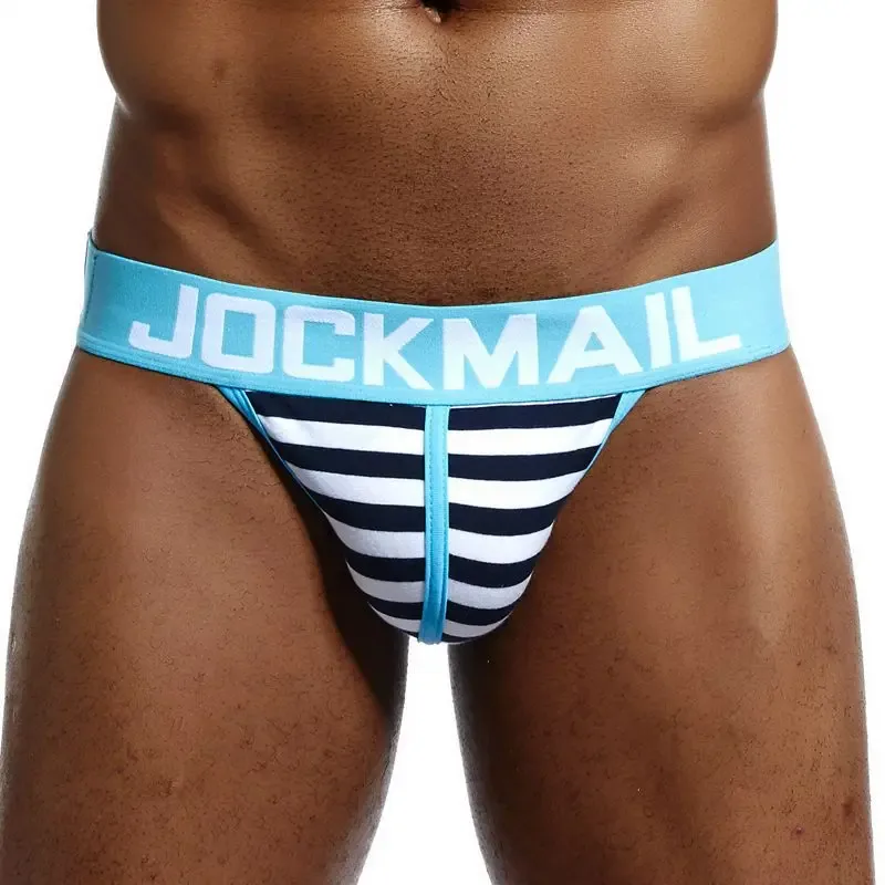 Jockmail Cotton Men's High-Cut Briefs, Striped Underwear for Men, Soft and Comfortable, Gay Cueca — image 5