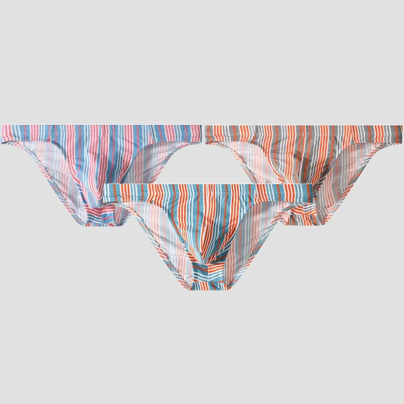 Sexy Men Briefs Cotton Male Breathable Comfortable U Bulge Pouch Underwear Mid Waist Striped Panties Hombre Soft Youth Undies — image 8