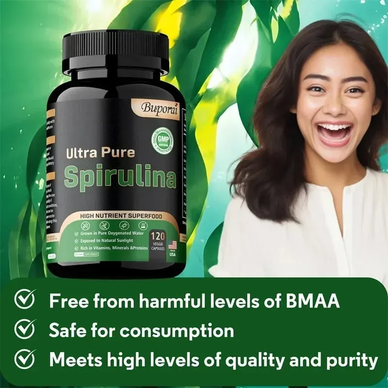 Organic Spirulina Supplement - Detoxification Nutrition Immune System Health Cardiovascular Health AntioxidantSupplements