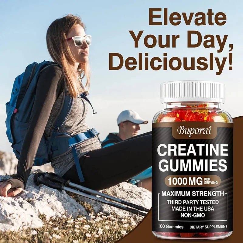 Creatine Monohydrate Gummies - Pre/post Workout Fitness Strength Muscle Building Provide Energy Supplements