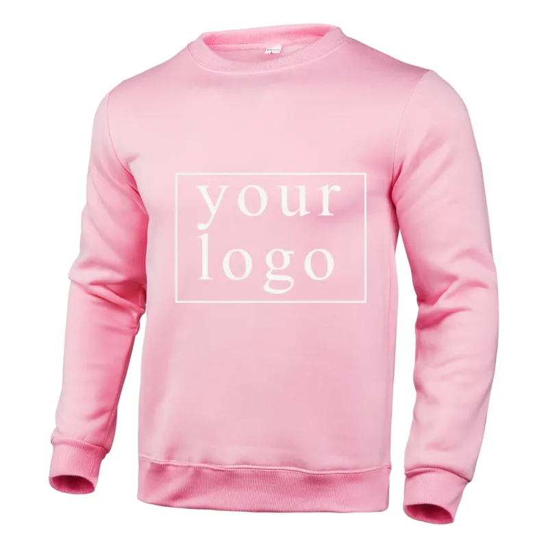 Desain Anda Sendiri Logo Merek/Gambar Kustom Pribadi Di Mana Saja Pria Wanita DIY Leher Bulat Lengan Panjang Pulloverhoodie Fashion Baru — image 3