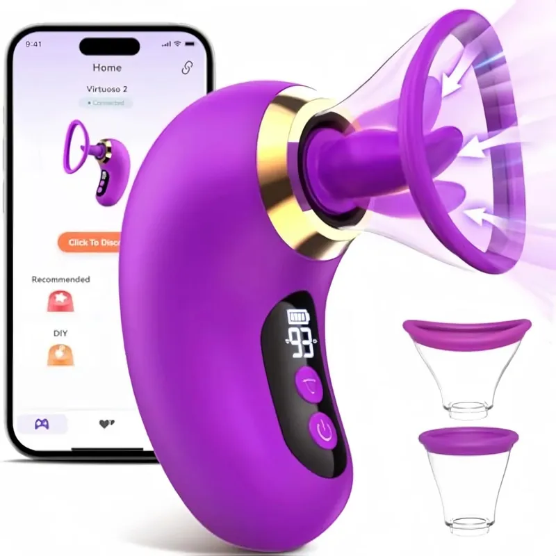 5IN1 Clitoris Sucker Vibrátor Nyalló Bimbó Vagina Masszírozó APP Control Clit Stimulator LCD kijelzős szexjáték nőknek — image 8