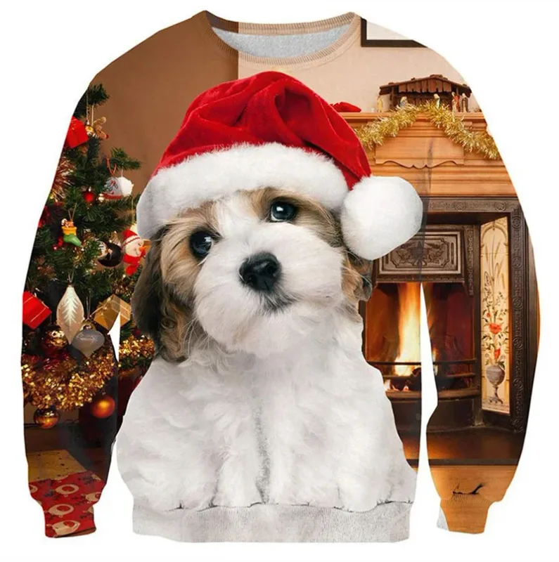 Ugly Christmas Sweater For Men Women Funny Novelty Xmas Sweatshirt 3d Printed Cartoon Animal Long Sleeve Pullover Hoodies Tops — image 18