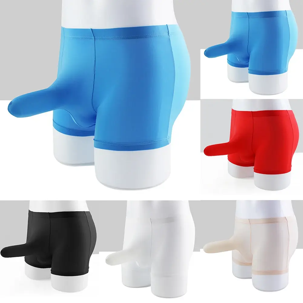 Sexy Men Underwear Elephant Nose Sheath Briefs Ice Silk Breathable Balat-friendly na Panloob na Pantalon Tukso Erotikong Kasuotang Panloob — image 3