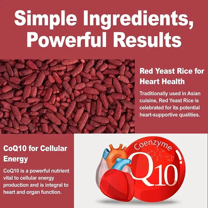 Red Yeast Rice with CoQ10 Supplement - Antioxidant Support for Energy and Heart HealthSupplementsSupplements — image 4