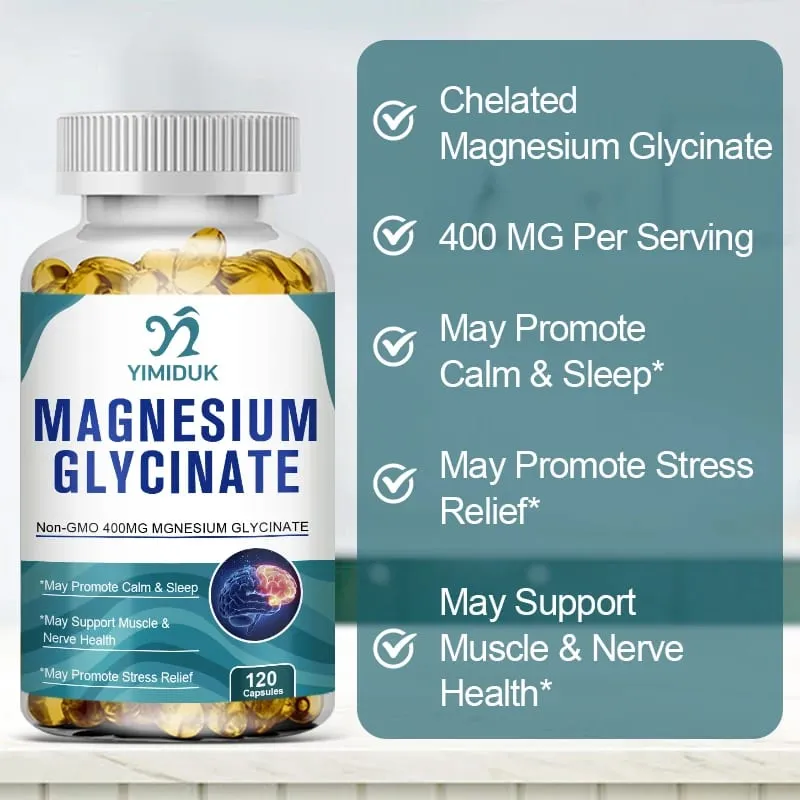 Yimiduk tiszta magnézium-glicinát B6-vitamin-kiegészítő a fáradtsági görcsök leküzdésére és a szív egészségére, csökkenti a szorongást Vegán — image 4