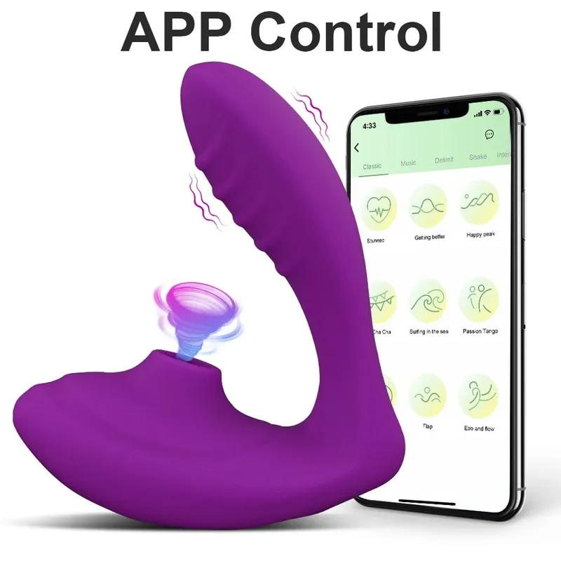 APP Bluetooth Vagina Sucking Vibrator 20 Modes Vibrating Sucker Oral Sex Suction Clitoris Stimulator Ερωτικά παιχνίδια σεξ για γυναίκες