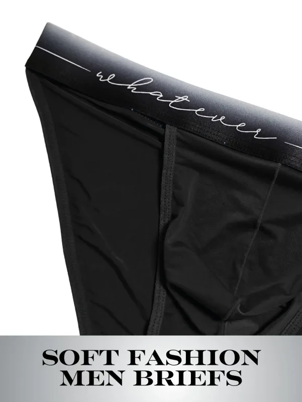 1pc Men's Sexy Semi-sheer Briefs - Ice Cold Fabric Printed Waistband Breathable Sweat-Wicking Soft Casual Daily Men Underwear — image 2