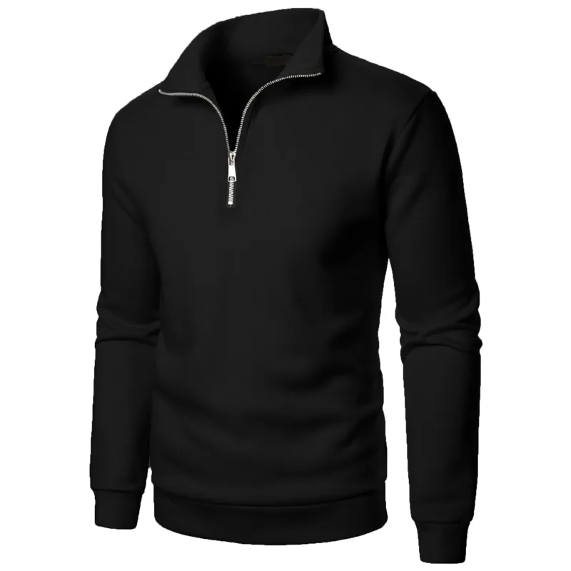 Frühling Herbst neue Casual Halb Zipper stehkragen sweatshirt Trend Einfache schlanke männer Pullover langarm tops männer sweatshirt — image 7