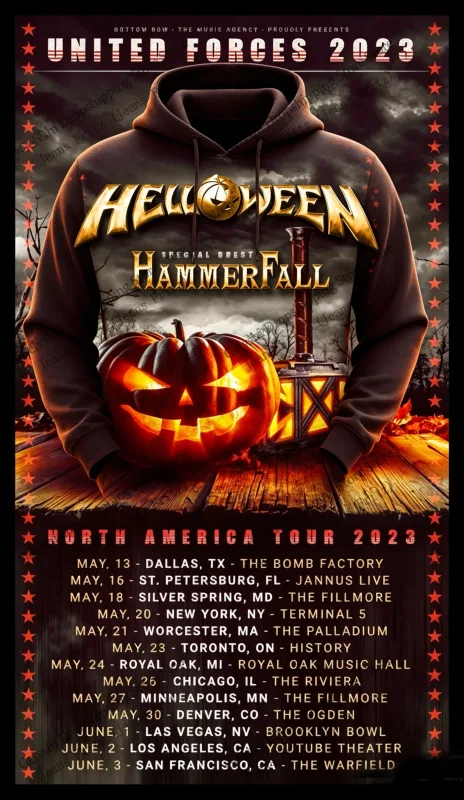 Rock Band Helloween 40 Year Tour 3d Print Hoodie Men Women Fashion Halloween Hoodie Sweatshirt Men Hoodies Autumn Winter Clothes