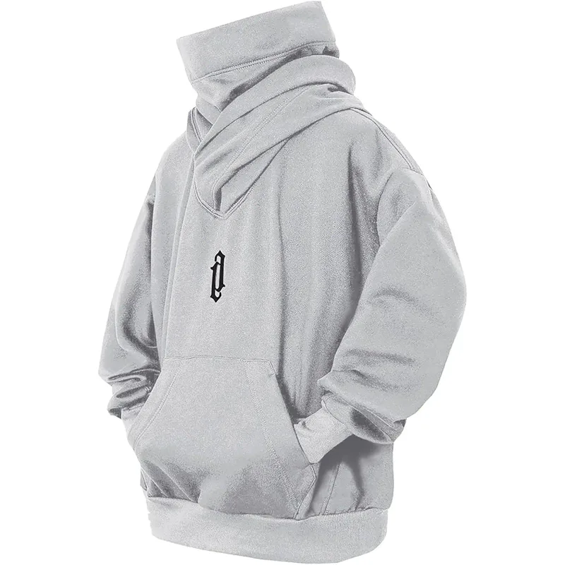 Moletom de gola alta bordado oversized y2k masculino feminino com capuz japonês ninja hoodies outono hip hop velo bolso streetwear — image 9