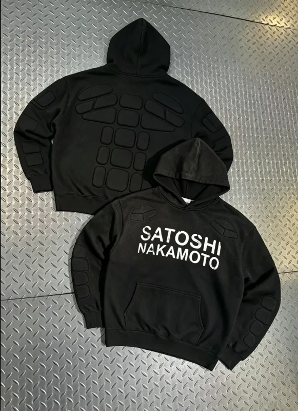 Street Casual SATOSHI Hoodies Pullover Embossed Pattern Embroidery Turtle Shell Design Washed Hooded Men Women Loose Sweatshirts — image 47