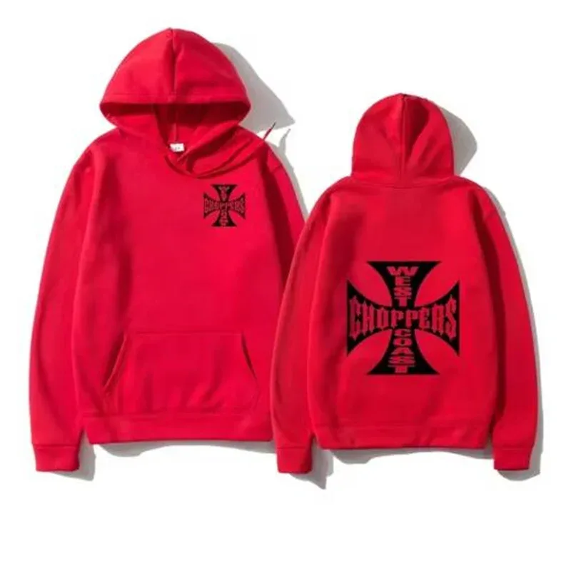 West Coast Iron Cross Choppers Naka - print na Men's Hooded Fashion Cool Sweatshirt Unisex Fashion Fleece Oversized Hoodie Streetwear — image 6