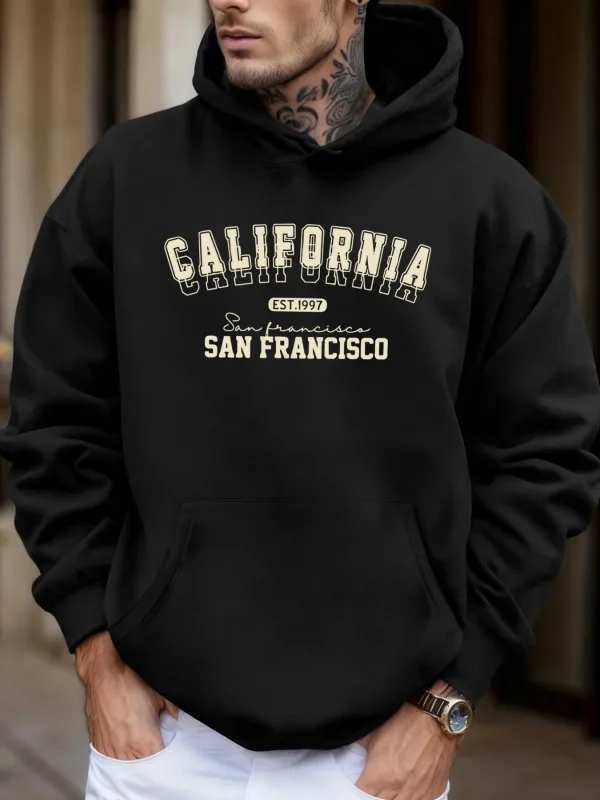California San Francisco Est 1997 Print Soft Loose Hoodies Fleece Autumn Sportswear Men'S Sport Jogging Sweatshirts Comfy Tops — image 2