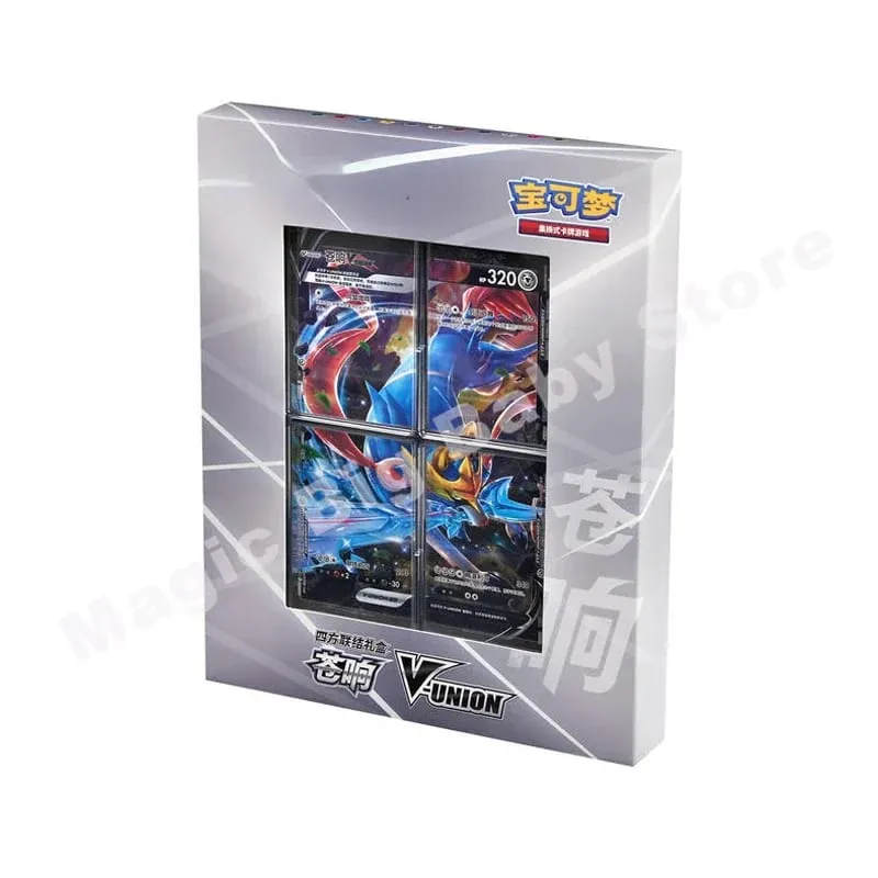Pokemon Cards Original Trading PTCG Cartoon Quartet Coupling V-UNION Gift Box Pikachu Big Gather Moru Baker Mew-two PTCG — image 7
