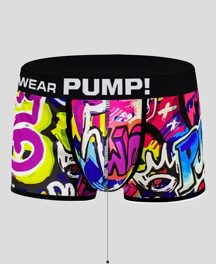 1- 4PCS Men's Cotton Nylon Blend Boxer Briefs All-Over Graffiti Print Wide Elastic Waistband Non-Tight Fashion Sport Underwear — image 13