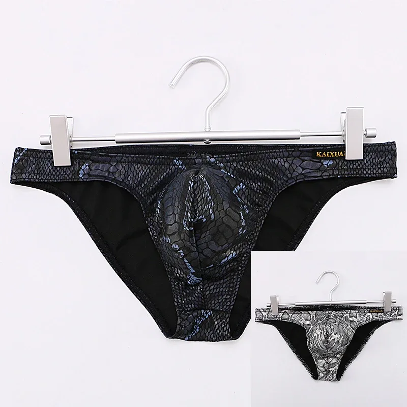 Mens Snake Skin Patterned Briefs with Sexy Bulge Pouch Bikini Underwear Comfortable Underpants by WANGJIANG Brand — image 26