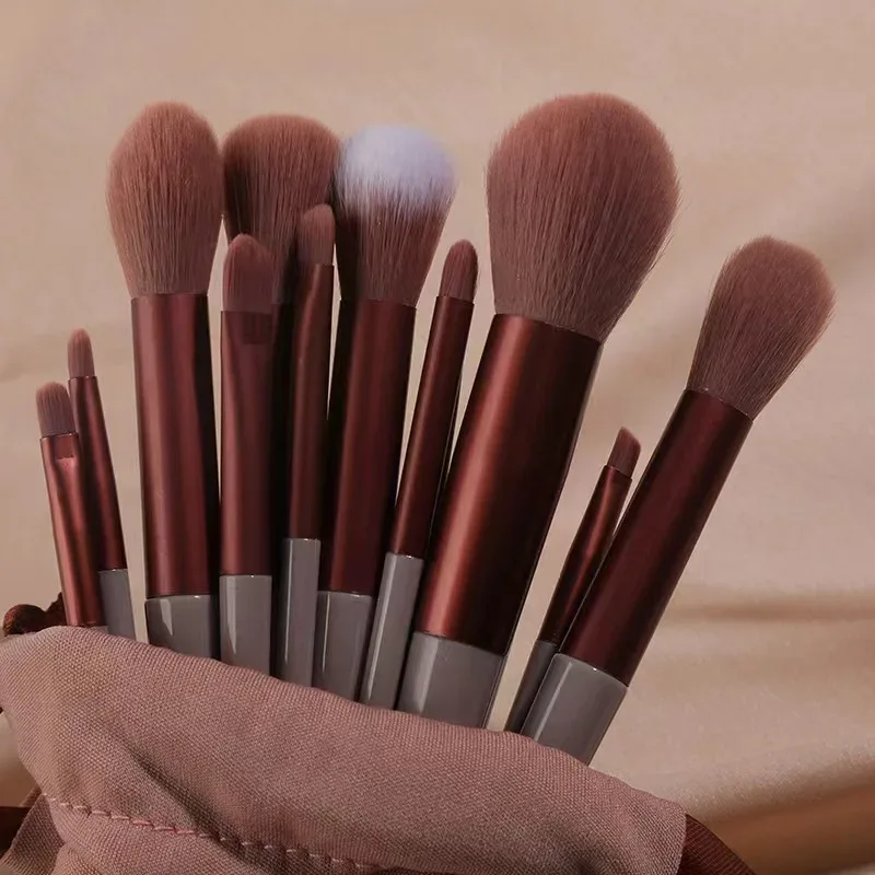 Ensemble de pinceaux de maquillage, 13 pièces, ombre à paupières, fond de teint, poudre cosmétique, mélange de Blush, outils de maquillage de beauté pour débutants — image 8