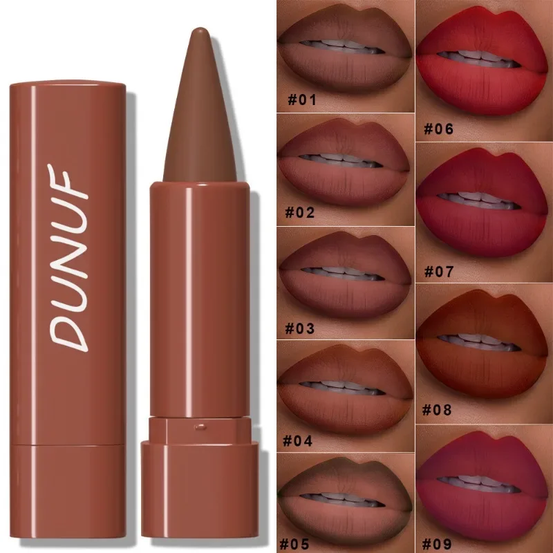 Κραγιόν 9 χρωμάτων Gradient Lip Liner Ματ Μαύρο Καφέ Βελούδινο Κραγιόν Αδιάβροχο μη κολλώδες απόχρωση Lipliner Crayon Lip Makeup — image 3
