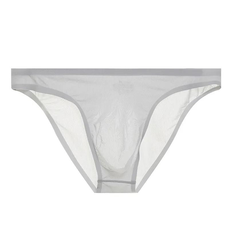 Herr Ice Silk Seamless Ultra-Tunn Underkläder Transparent Snabbtork Sexiga Pouch Trosor Man Seamless Andningsbara Trosor Kalsonger — image 32