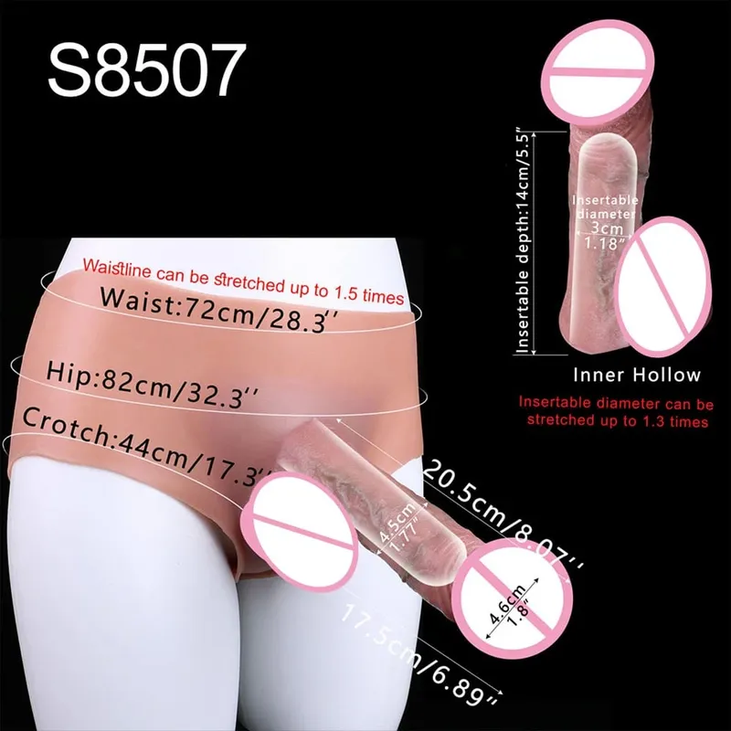 Thick Hollow Dildo Male Strap-On Huge Hollow Dildo Dick Extender Silicone Realistic Large Penis Sex Toy For Couples Sex — image 18