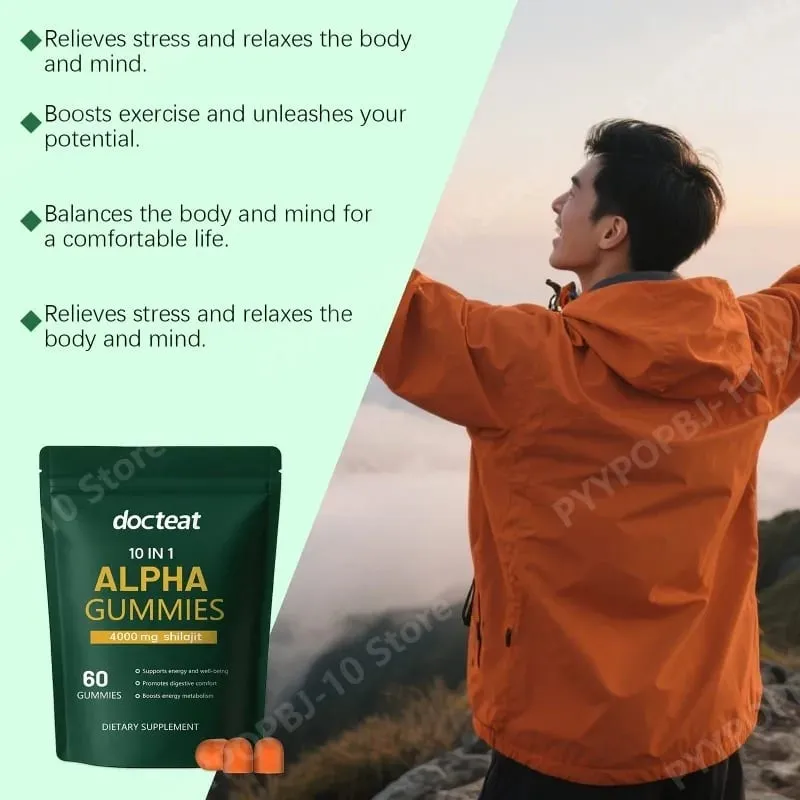10 in 1 Shilajit Gummies 4000mg with Ashwagandha Root Extract 60 Gummies Energy Support Wellness Supplement for Adults — image 4