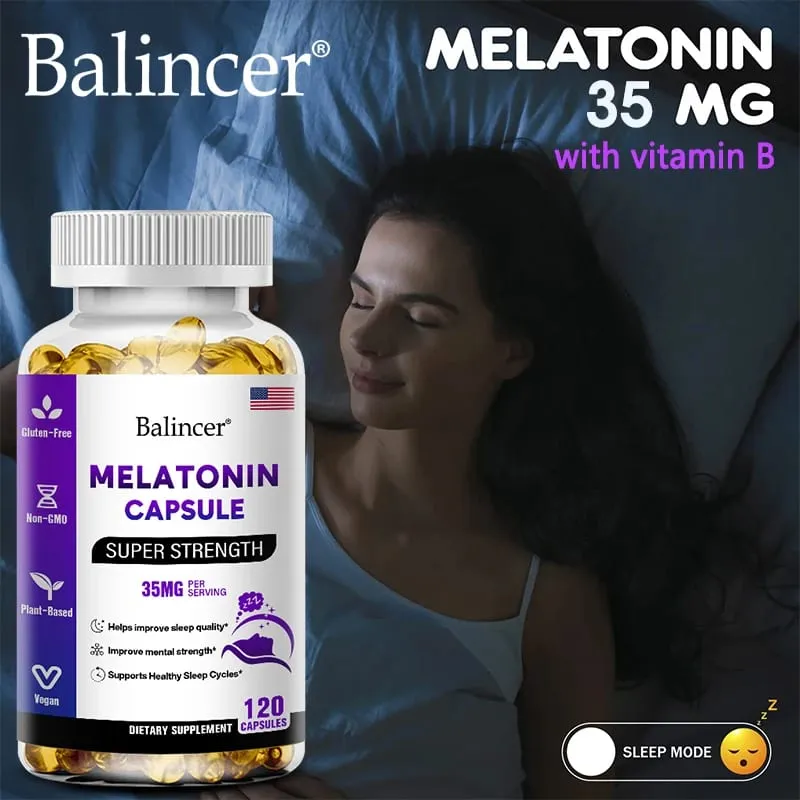 Περιέχει κάψουλες μελατονίνης 35 mg - Βελτιώστε την Αϋπνία Προωθήστε την ποιότητα και την εγρήγορση ύπνου Βοηθήστε τον βαθύ ύπνο 120 κάψουλες