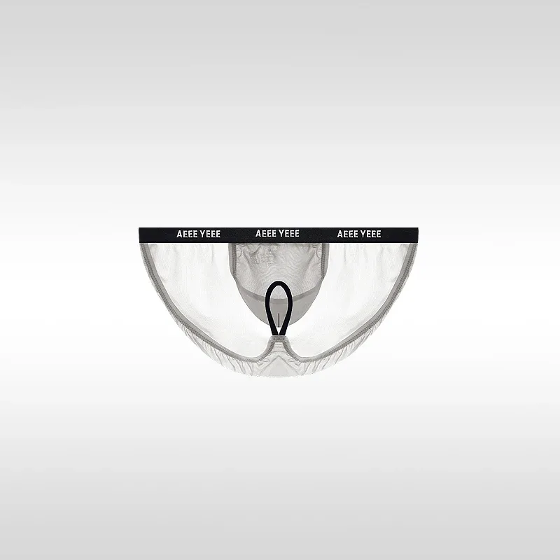 Men's Underwear Ultra-Thin Ice Silk Transparent Briefs Low-Rise U-Shaped Pouch with Separate Design