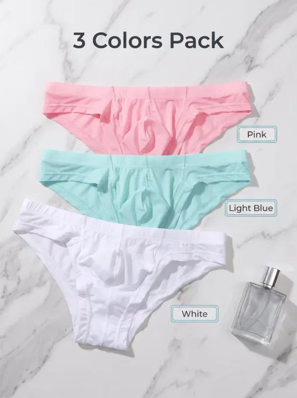 3 peças cuecas masculinas bolsa sensível esportes absorvendo o suor respirável shorts de cintura média — image 5