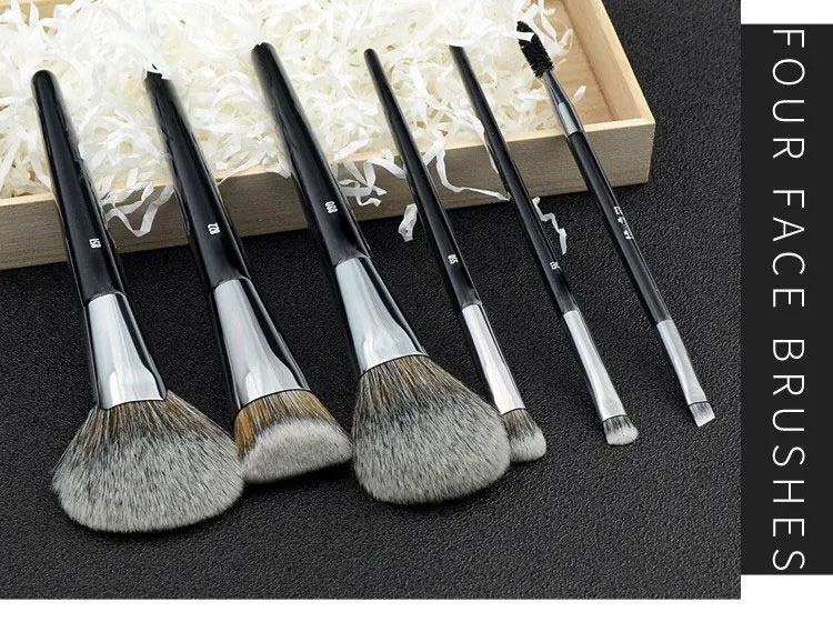 1pc Pro pinceaux de maquillage fond de teint poudre ventilateur maquillage brosse Contour 3D pointillé fard à paupières correcteur angle sourcils ombre outils