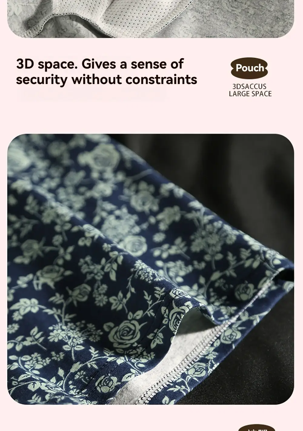3PCS/Pack Romantic Rose Print Men's Panties Cotton Soft Comfortable Breathable Boxer Homme 3D Large Space Pouch Men Underwear — image 8