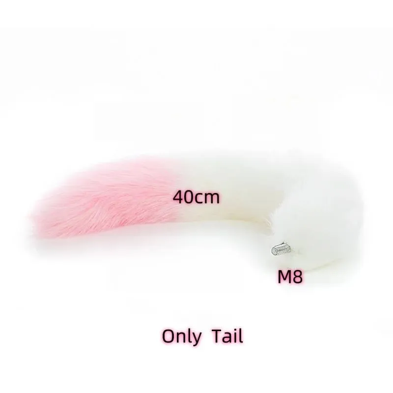 Small Silicone Butt Plug Dildo Vaginal Plug with Detachable Fake Soft Fox Rabbit Tail for Couple Anal Bead Dilator Sex Toys