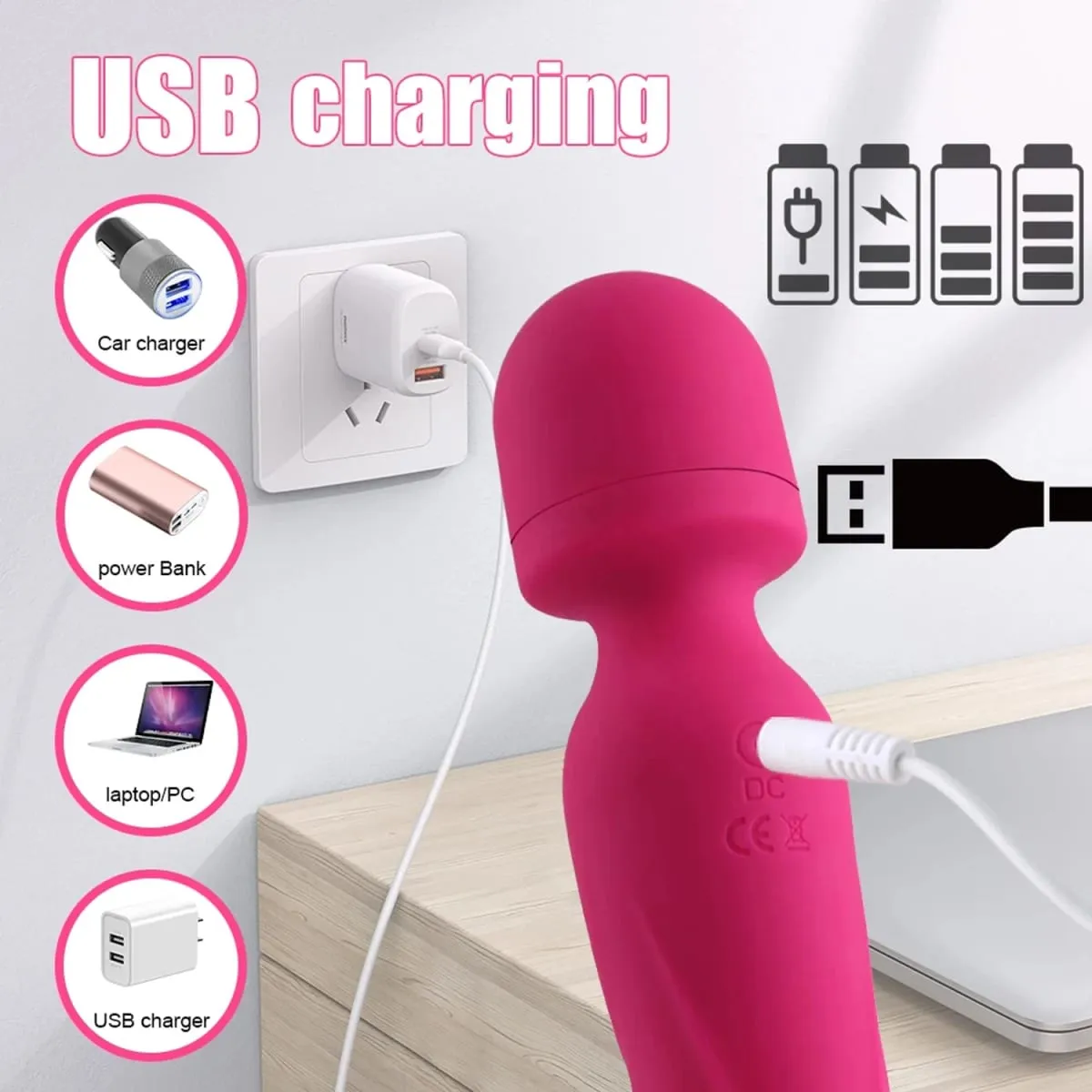 Powerful G Spot Vibrator Female Vagina Clitoral Stimulator AV Magic Wand Massager Dildo Stick Masturbator Adults Sex Toys Erotic