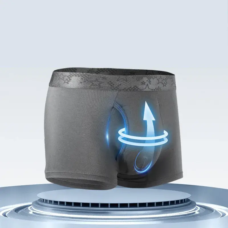 Panlalaking Boxer Shorts Modal na Kasuotang Panloob na Panti ng Lalaki Solid Breathable Bullet Separation Pouch Underpants Panlalaki Trunks Cueca Plus Size — image 10