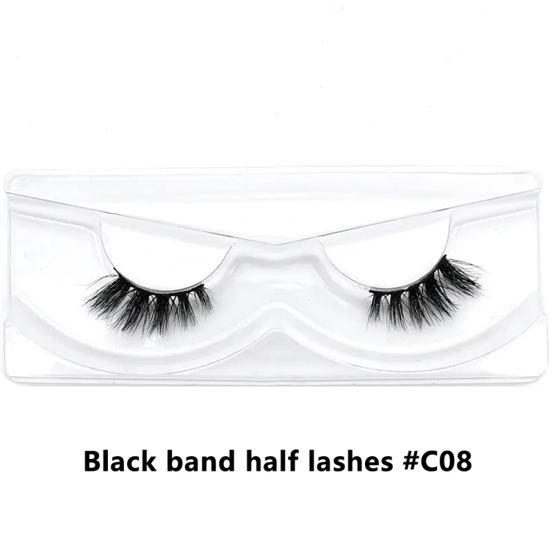 Μαζικά είδη 10/30/60/100 Pairs Mink Half Lashes Natural Long Fluffy Wispy Half False Lashes Extension Ελαφρύ κοντές βλεφαρίδες — image 23