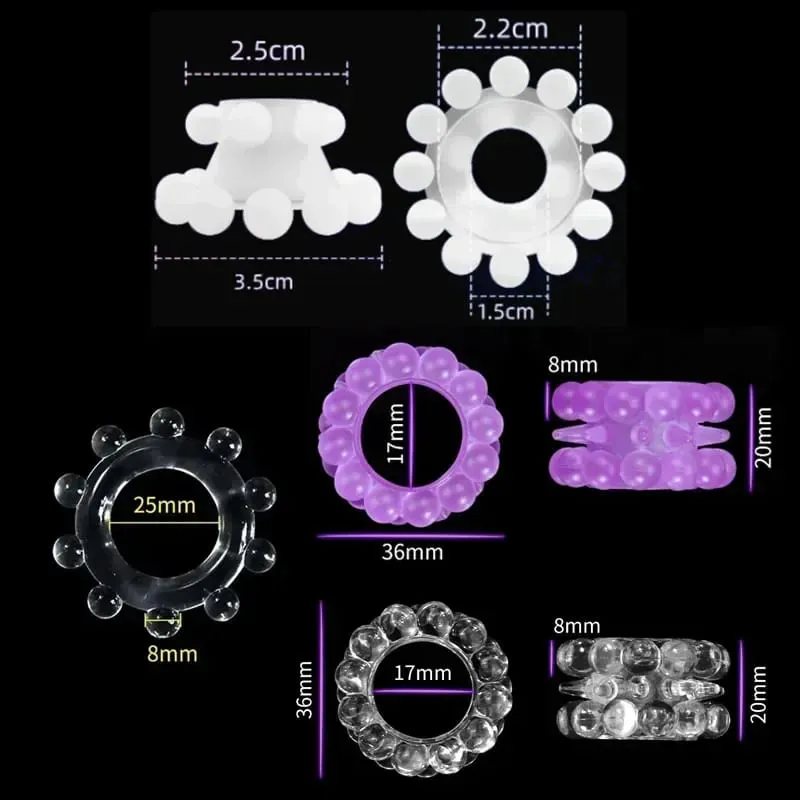 3db Stretchy Stay Hard Gyöngyös kakasgyűrű Késleltetett magömlés edző Scrotal Binding Ball Hordágy Szilikon Cockring Férfi Szexjátékok