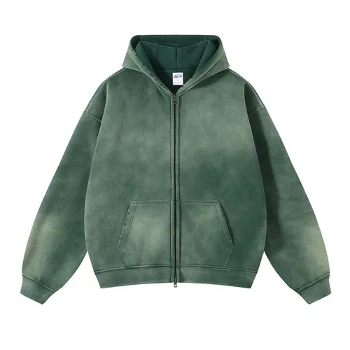 Panlalaking Zip Up Hoodies Tie Dye Washed Double Oversize Cardigan Sweatshirt Maluwag Plush Gradient Man Hooded Pullover Winter — image 13