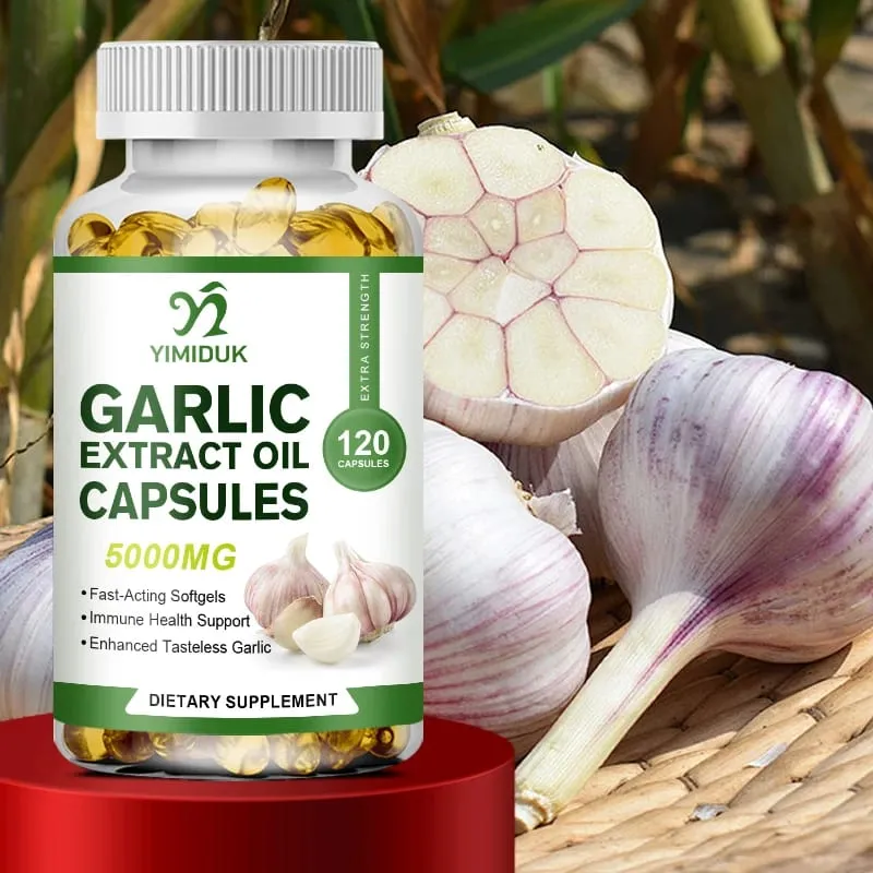 Organic Garlic Oil Extract Capsules Immunity Improves Cardiovascular Function Support Increase Glutathione Level Cellular Detox — image 2