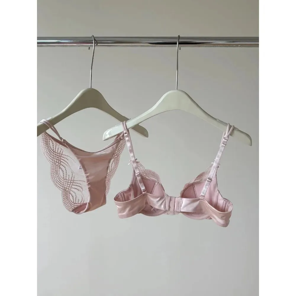 Half Cup Σετ Εσώρουχα Γυναικεία Thin Cup Push Up Μαλακό εσώρουχο σουτιέν Μικρό στήθος Στήριγμα στο πλάι Anti Sag Εσώρουχα 32-38 — image 4
