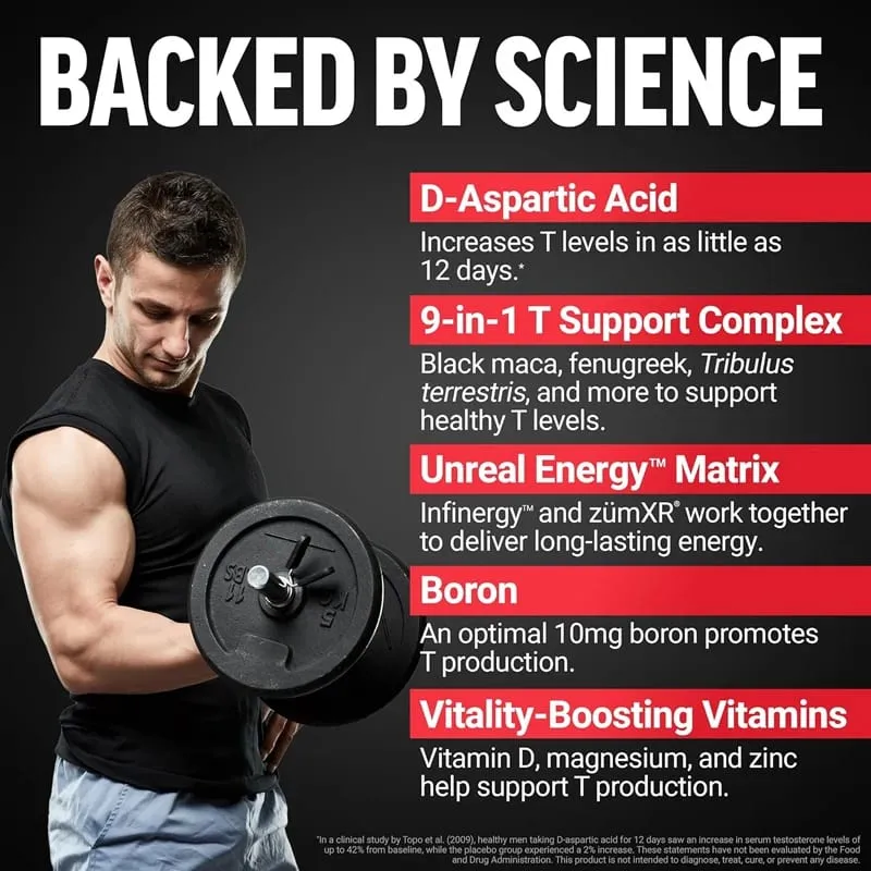 Test X180 Boost 9-in-1 T Support for Men with D-Aspartic Acid Fenugreek Tribulus Terrestris Boost Vitality & Performance — image 3