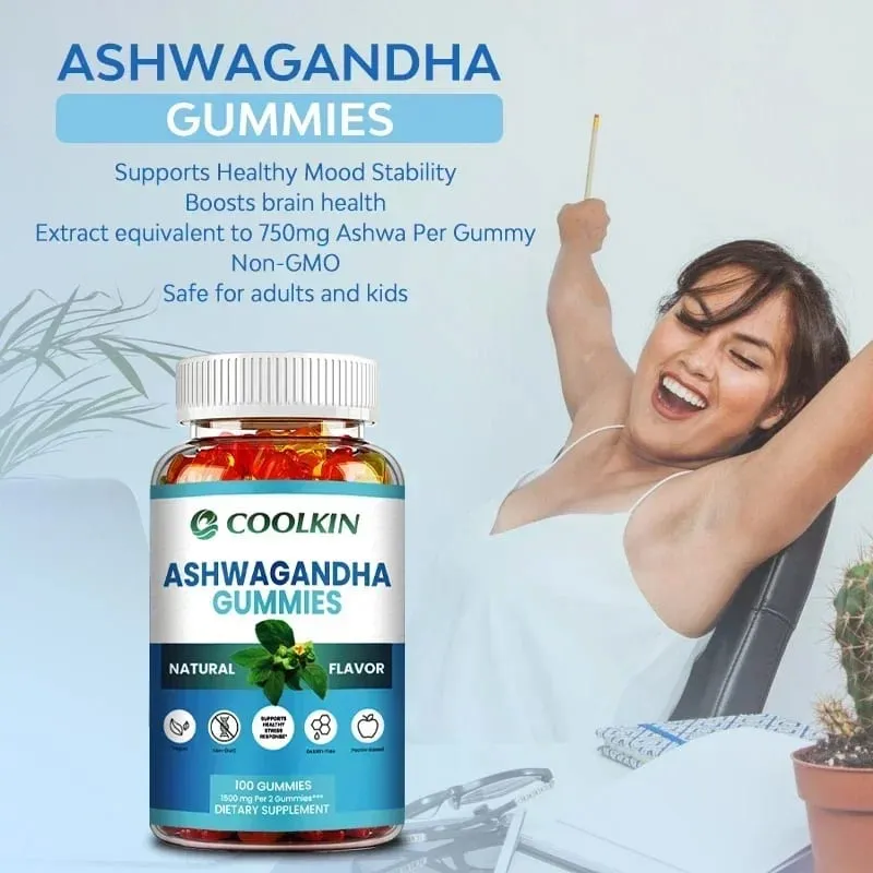 Ashwagandha Gummies - Relieve Stress Improve Concentration Promote Brain and Energy Balance and Improve Sleep Health