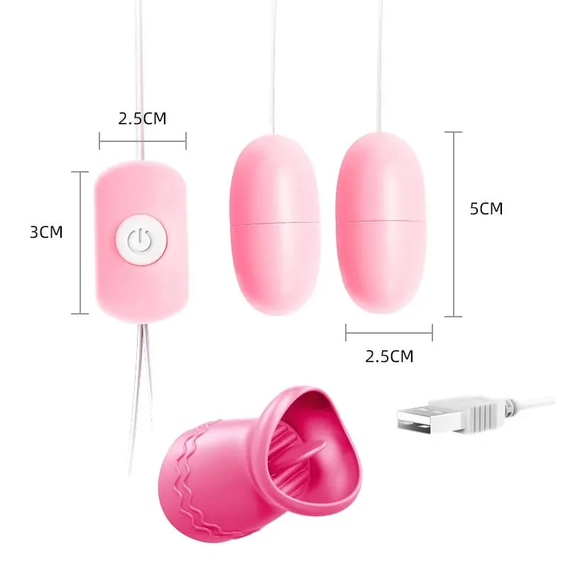 Two Balls Vibrator Tongue Licking Vibrating Jump Eggs Clitoris Stimulator Adult Product Sex Toys For Women Female Masturbation — image 8