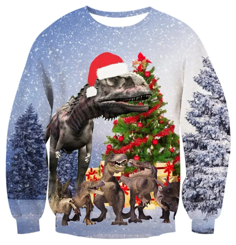 Ugly Christmas Sweater For Men Women Funny Novelty Xmas Sweatshirt 3d Printed Cartoon Animal Long Sleeve Pullover Hoodies Tops — image 6