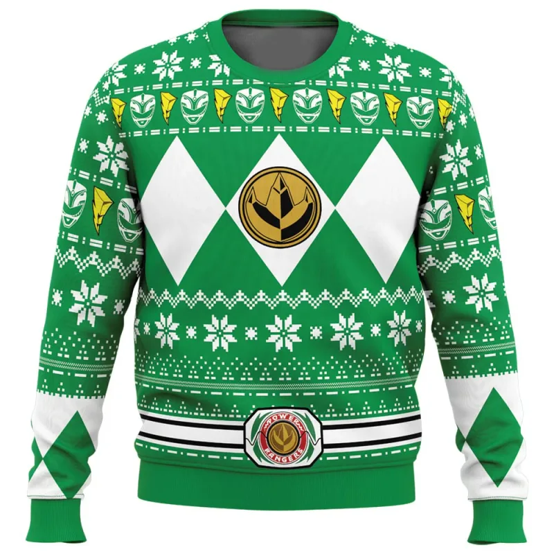 Panlalaki at Pambabaeng Autumn_Winter Bagong Mighty Morphin Multi Color Ranger Power Ranger Pangit Christmas Sweater Christmas Party Hoodie — image 4