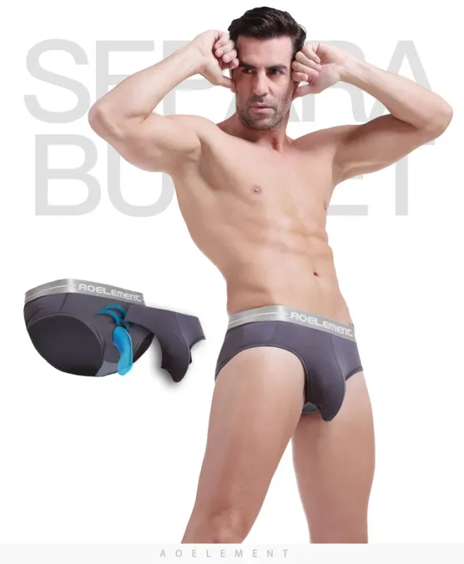 1pc Modal capsule lift U convex men's underwear bullet separate ice silk capsule pouch briefs